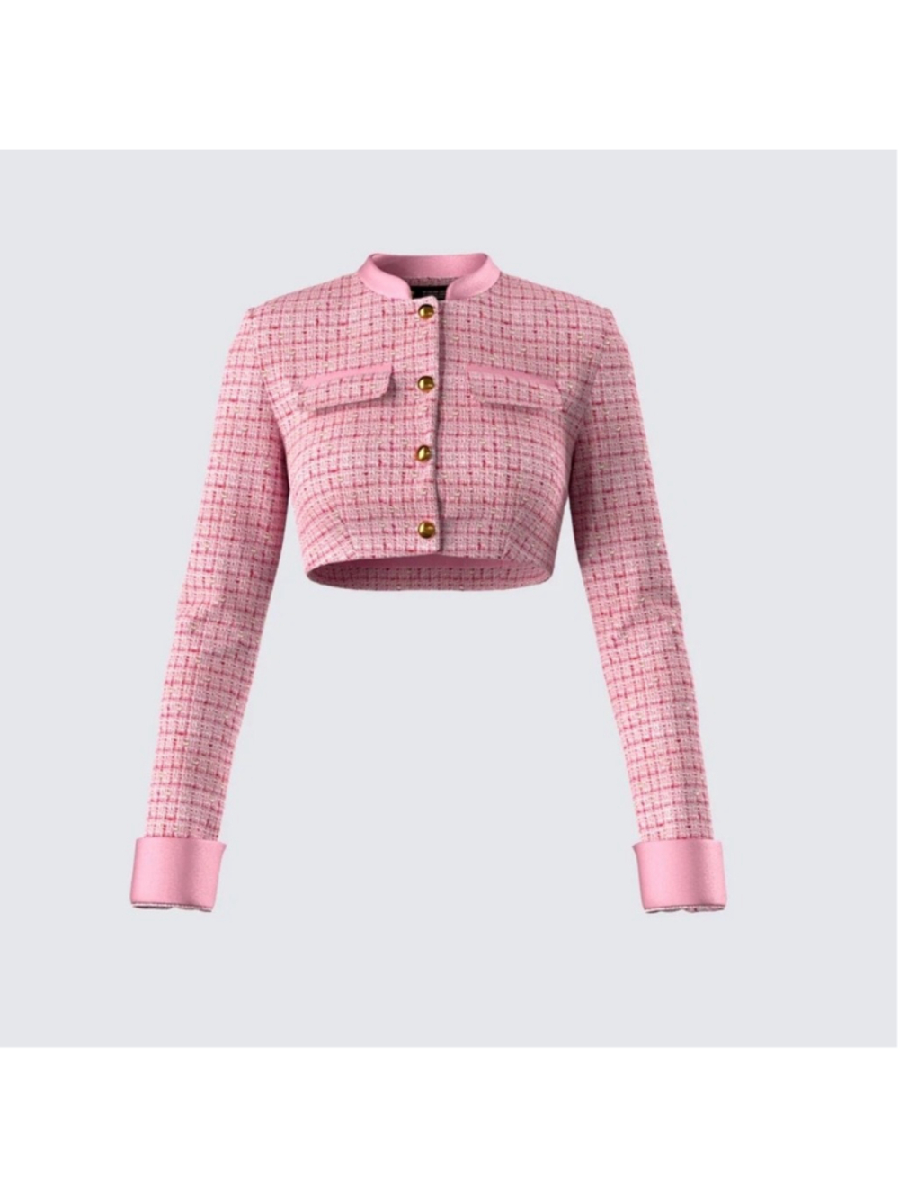 Finesse Pippa Pink Tweed Cropped Jacket size 2X FE1